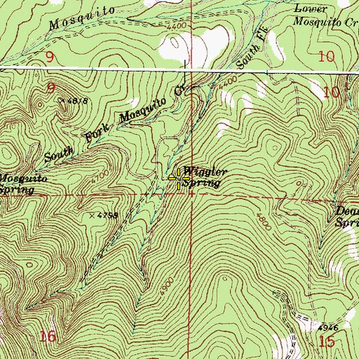 Topographic Map of Wiggler Spring, OR