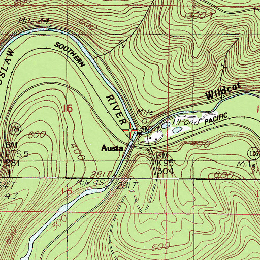 Topographic Map of Wildcat Creek, OR