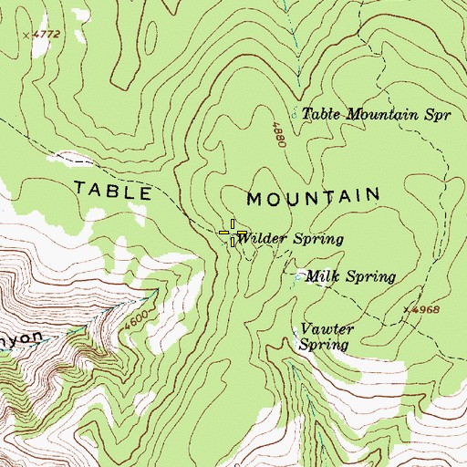 Topographic Map of Wilder Spring, OR