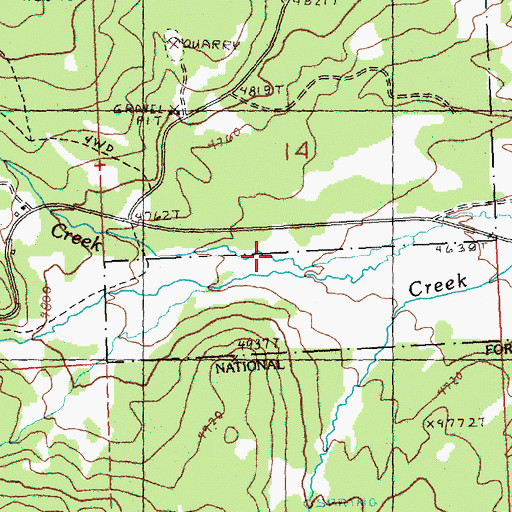 Topographic Map of Winter Creek, OR