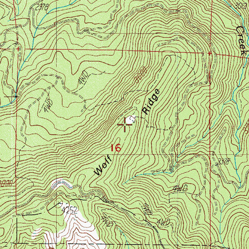 Topographic Map of Wolf Ridge, OR