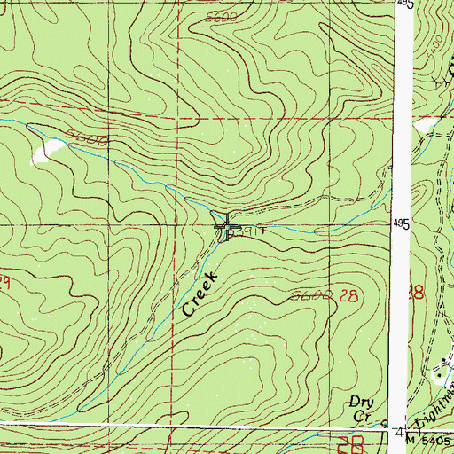 Topographic Map of Wolsey Creek, OR