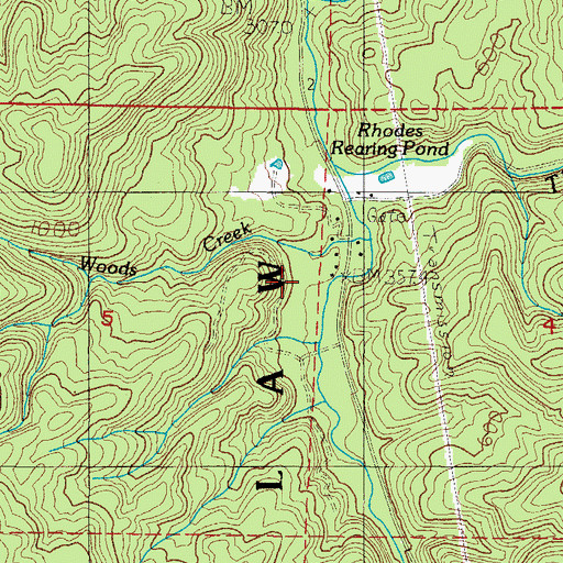 Topographic Map of Woods Creek, OR