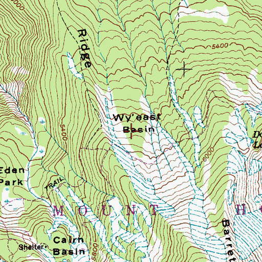 Topographic Map of Wy'east Basin, OR