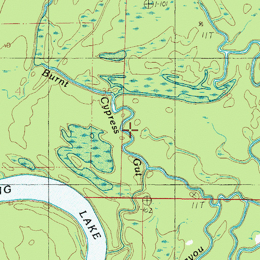 Topographic Map of Burnt Cypress Gut, AL