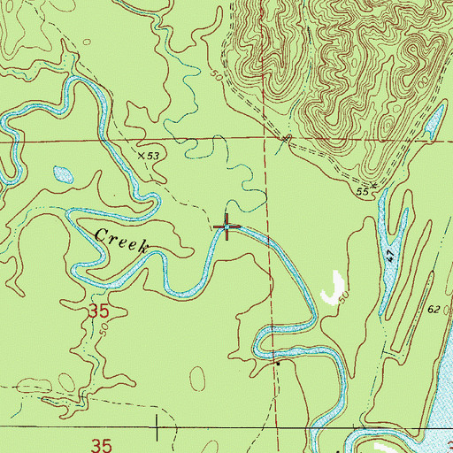 Topographic Map of Burntwood Creek, AL