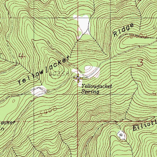 Topographic Map of Yellowjacket Spring, OR