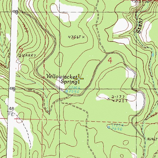 Topographic Map of Yellowjacket Spring, OR