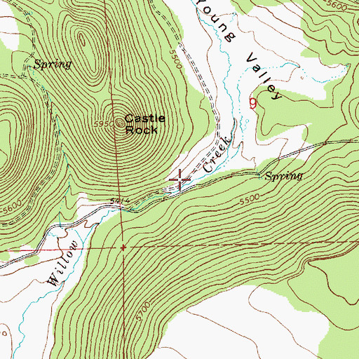 Topographic Map of Young Valley, OR