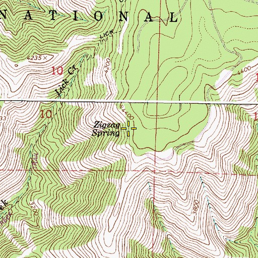 Topographic Map of Zigzag Spring, OR