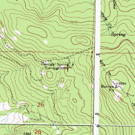 Topographic Map of Corrigal Spring, OR