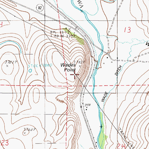 Topographic Map of Wades Point, OR