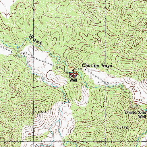 Topographic Map of Bear Well, AZ