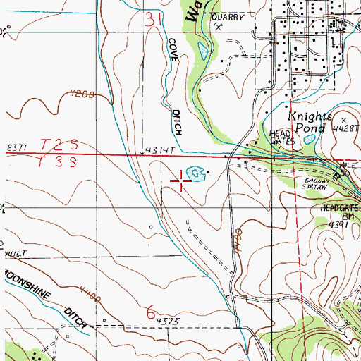 Topographic Map of Gates Pond, OR