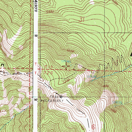 Topographic Map of Huckleberry Spring, OR