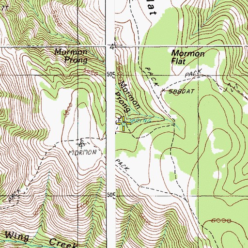 Topographic Map of Mormon Spring, OR