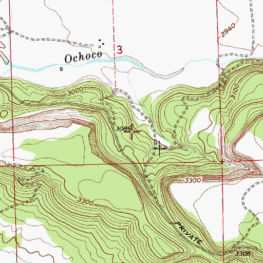 Topographic Map of Crow Foot Springs, OR