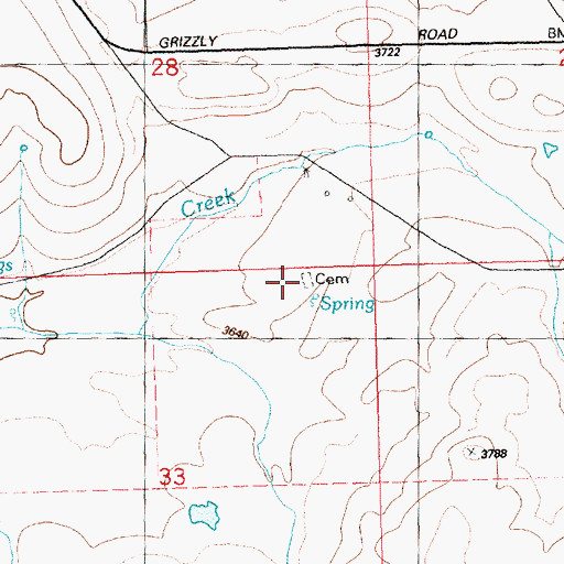Topographic Map of Grizzly Cemetery, OR