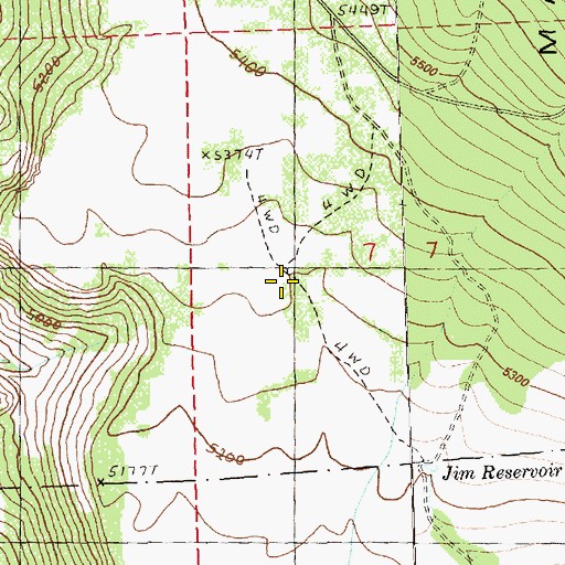 Topographic Map of Wiley Flat, OR
