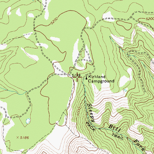 Topographic Map of Kirkland Spring, OR