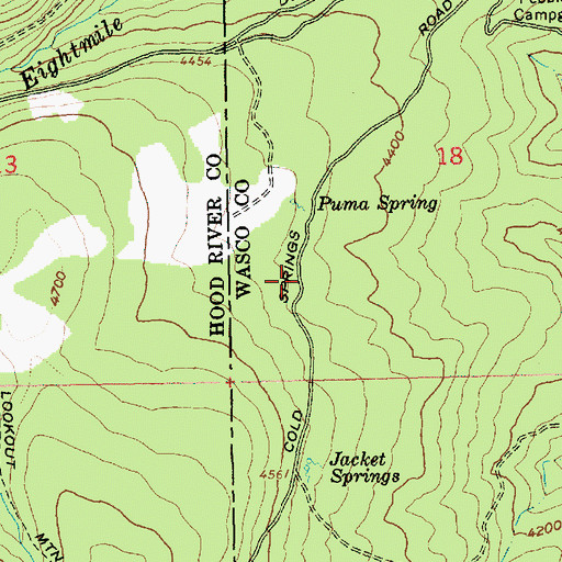 Topographic Map of Glade Spring, OR