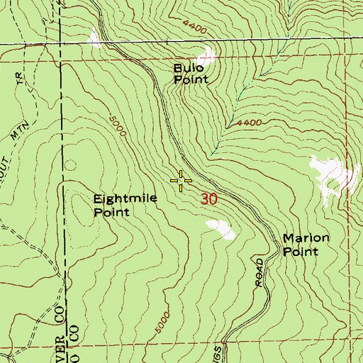 Topographic Map of Bird Spring, OR