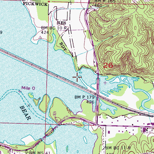 Topographic Map of Buzzard Roost Creek, AL