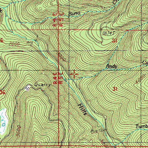 Topographic Map of Sharps Prairie, OR