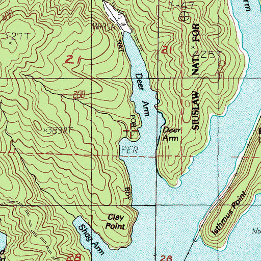 Topographic Map of Deer Arm, OR