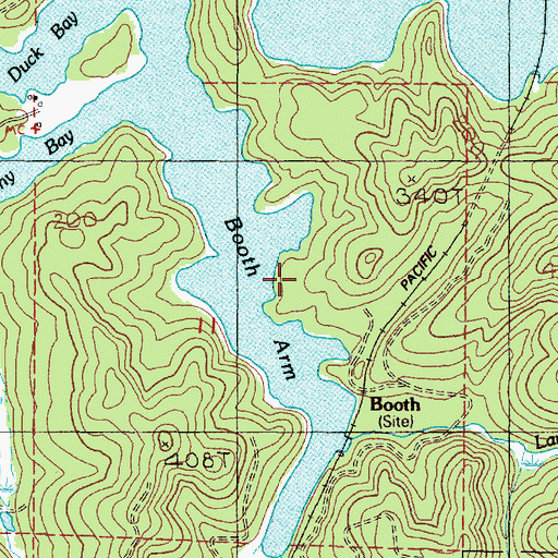 Topographic Map of Booth Arm, OR