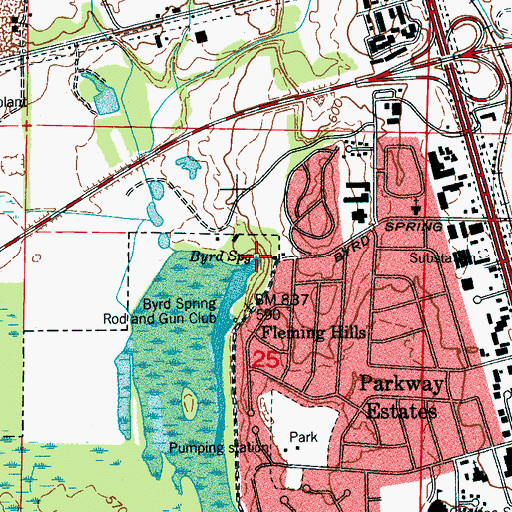 Topographic Map of Byrd Spring, AL