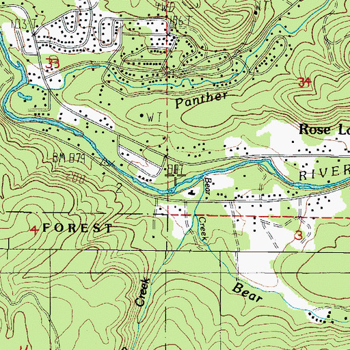 Topographic Map of Morton Creek, OR