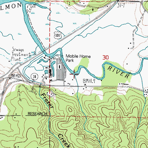 Topographic Map of Baxter Creek, OR