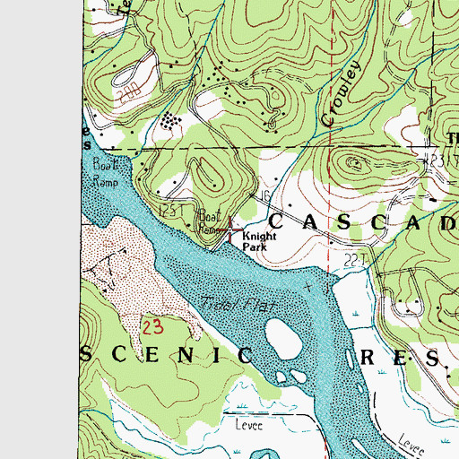 Topographic Map of Knight County Park, OR