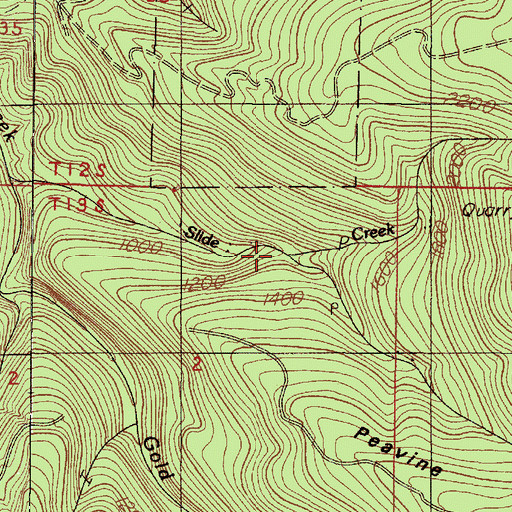 Topographic Map of Table Mountain Creek, OR