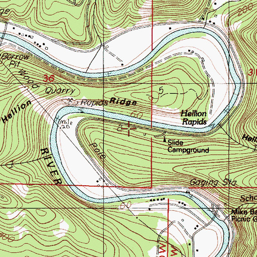 Topographic Map of Slide Campground (historical), OR