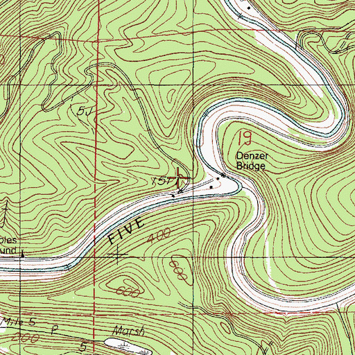Topographic Map of Denzer (historical), OR