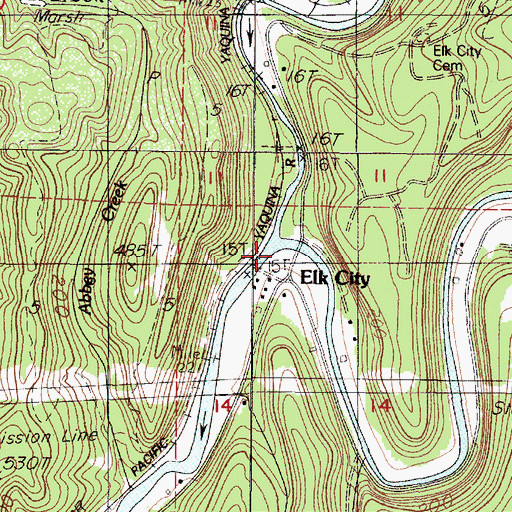 Topographic Map of Elk City County Park, OR