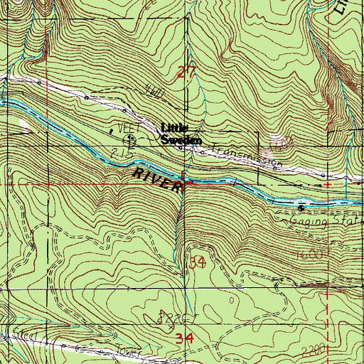 Topographic Map of Lodore Creek, OR