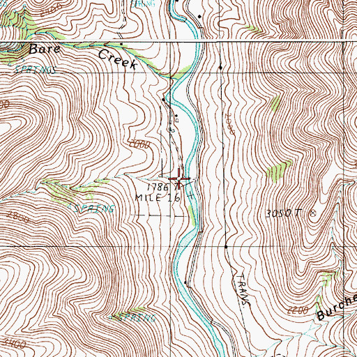 Topographic Map of Bens Creek, OR