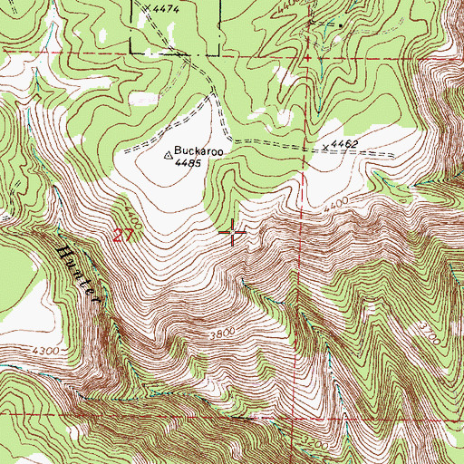 Topographic Map of Box Spring, OR