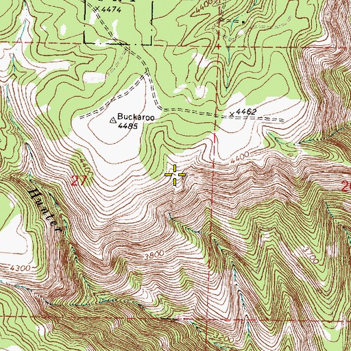 Topographic Map of Box Spring, OR