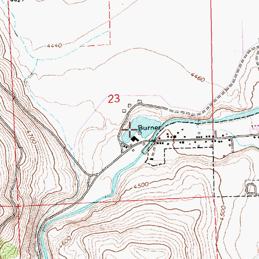 Topographic Map of Admans Mill Pond, OR