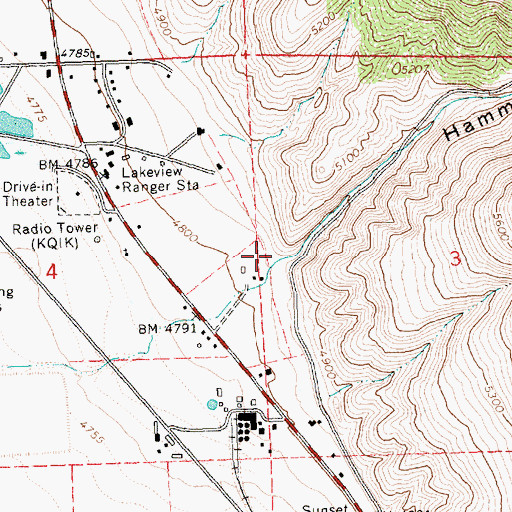 Topographic Map of Hammersley Creek, OR