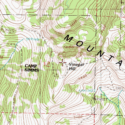 Topographic Map of Greenhorn Mountains, OR