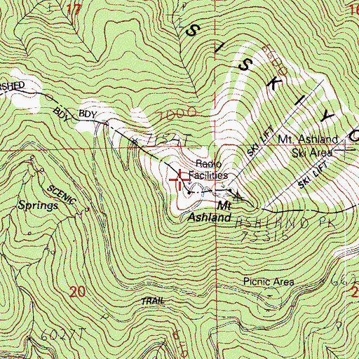 Topographic Map of KTVL-TV, OR