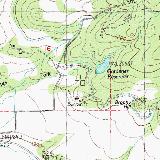 Topographic Map of Gardener Dam, OR