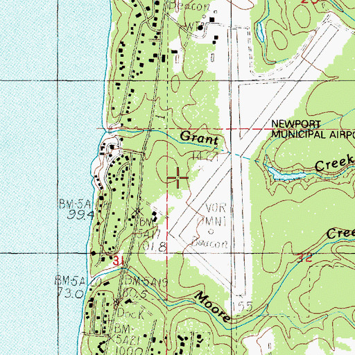 Topographic Map of Newport Municipal Airport, OR