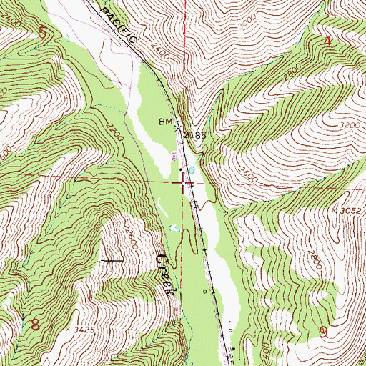 Topographic Map of Sawalish Airstrip (historical), OR