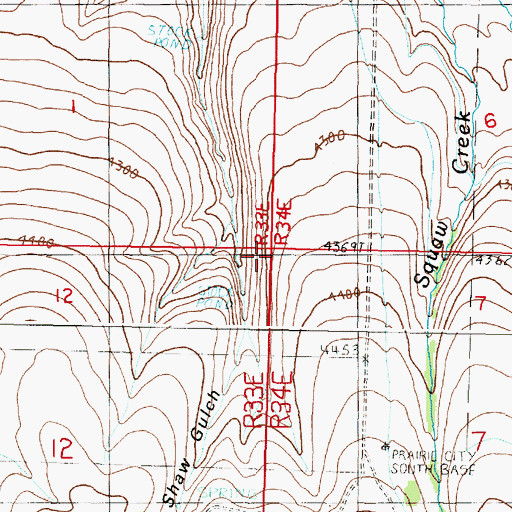 Topographic Map of Prairie City Bench, OR